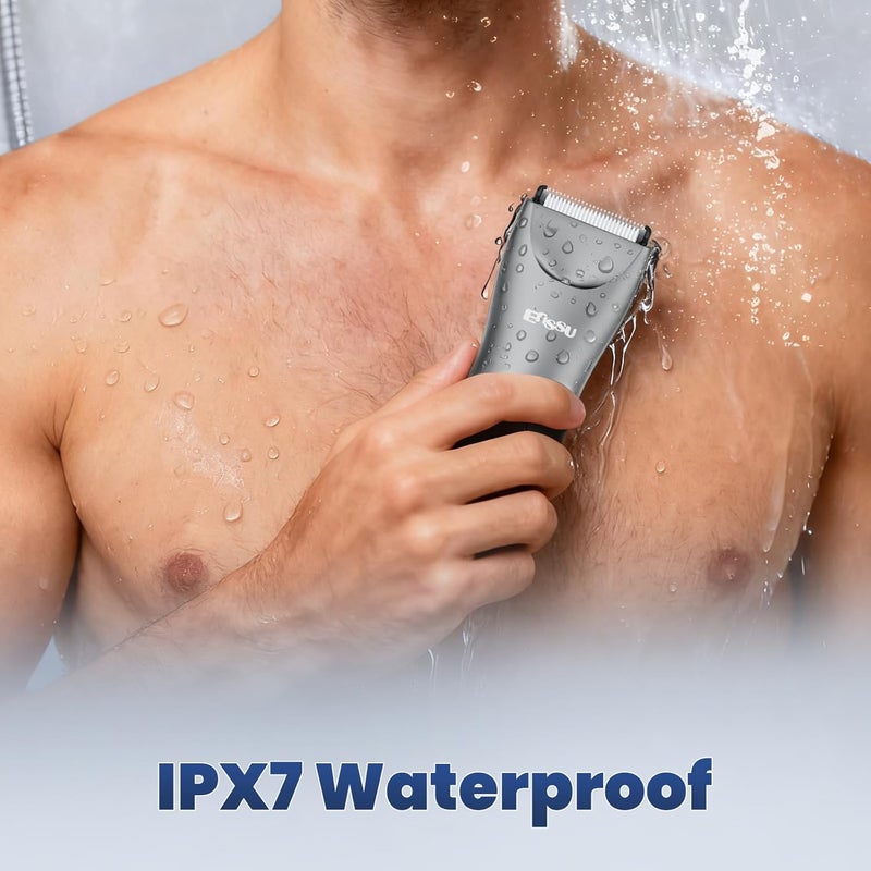 ENSSU Trimmer for Men with BLADELOCK™, Electric Manscape Body Hair Trimmer for Men with LED Spotlight & LCD Display, IPX7 Waterproof Wet/Dry Razor/Shavers for Pubic, Groin, Legs & Bikini Grooming - Image 3
